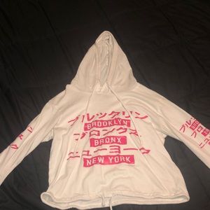 White & pink crop top